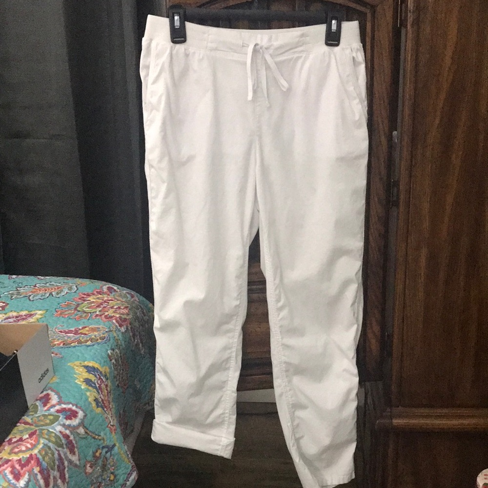 Style & Co Pull On Cropped Pants Bright White